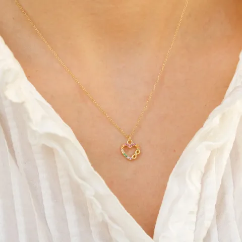 hart ketting in verguld sterlingzilver