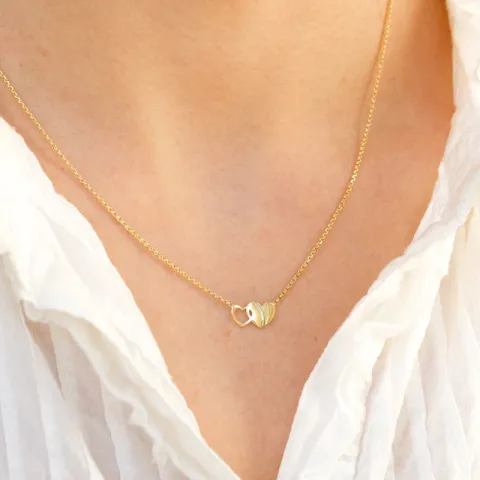hart ketting in verguld sterlingzilver