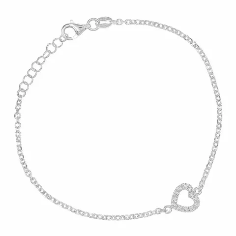 hart armband in zilver met hartjes hanger in zilver