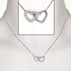 hart hanger met ketting in zilver