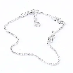 enkelbandje in zilver met hartjes hanger in zilver