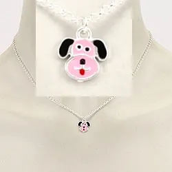 honden belcher ketting in zilver met hanger in zilver