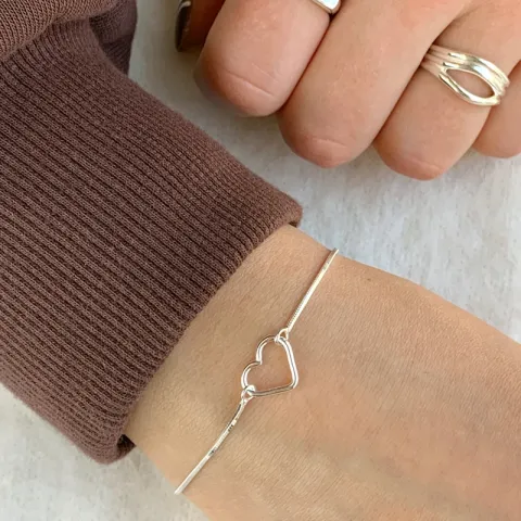 hart armband in zilver