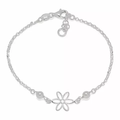 bloem kinder armband in zilver