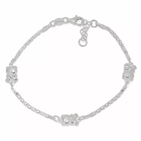 teddybeer armband in zilver