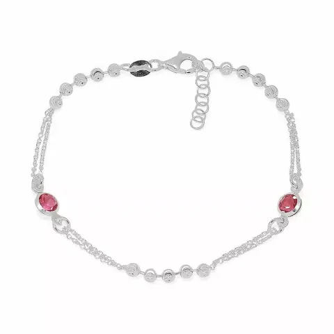 roze zirkoon kinder armband in zilver