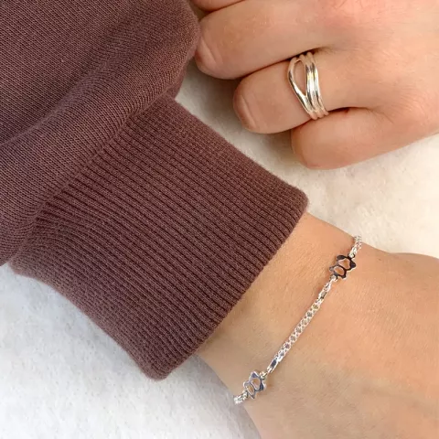 Eenvoudige teddybeer armband in zilver