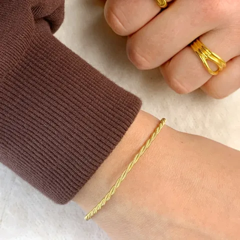 gedraaide armbanden in verguld sterlingzilver x 2,3 mm