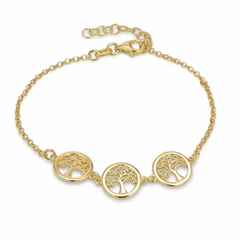 boom van het leven armband in verguld sterlingzilver met hanger in verguld sterlingzilver