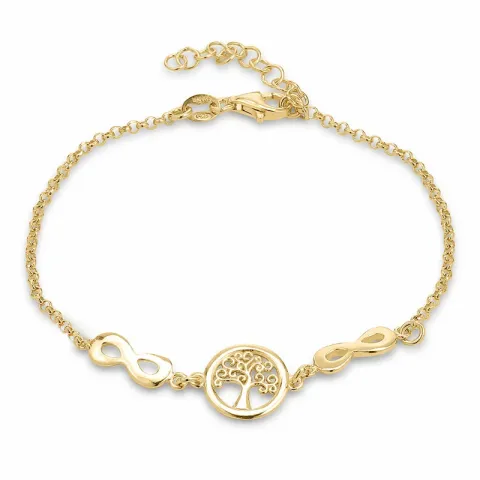 boom van het leven armband in verguld sterlingzilver met hanger in verguld sterlingzilver