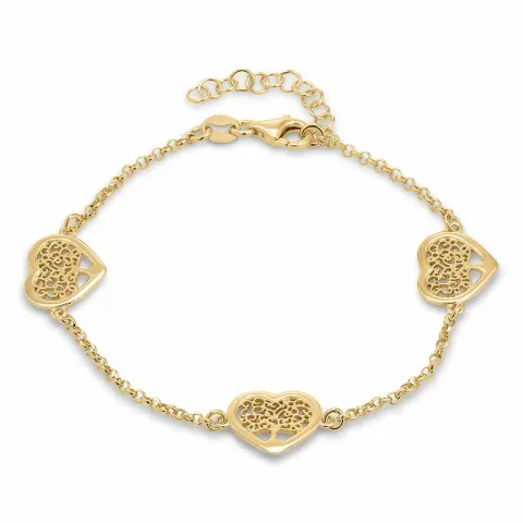 boom van het leven armband in verguld sterlingzilver met hanger in verguld sterlingzilver