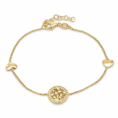boom van het leven armband in verguld sterlingzilver met hanger in verguld sterlingzilver