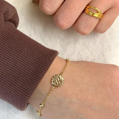 boom van het leven armband in verguld sterlingzilver met hanger in verguld sterlingzilver