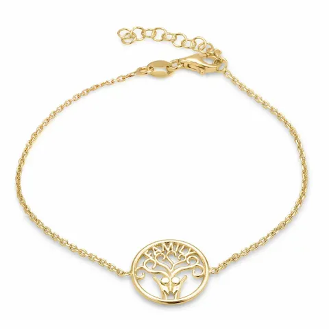 boom van het leven armband in verguld sterlingzilver met hanger in verguld sterlingzilver