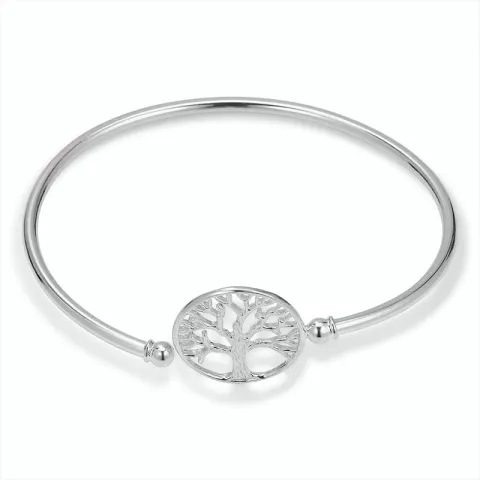 rond boom van het leven armband in zilver met hanger in zilver