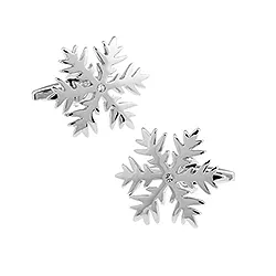 sneeuwvlokken witte kristal manchetknoop in roestvrij staal
