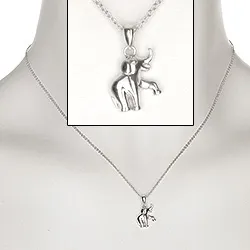 olifant ketting in zilver met olifant in zilver