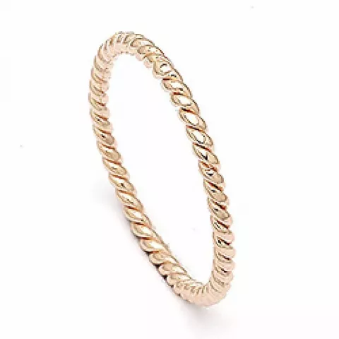 Eenvoudige gedraaide ring in zilver met een roze coating