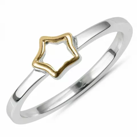 ster ring in zilver met verguld sterlingzilver