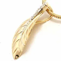 Blad hanger in verguld sterlingzilver