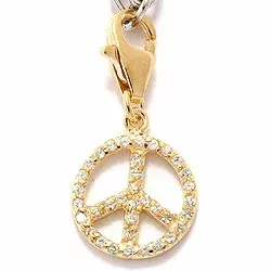 Peace bedeltjes hanger in verguld sterlingzilver 