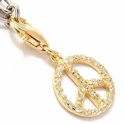 Peace bedeltjes hanger in verguld sterlingzilver