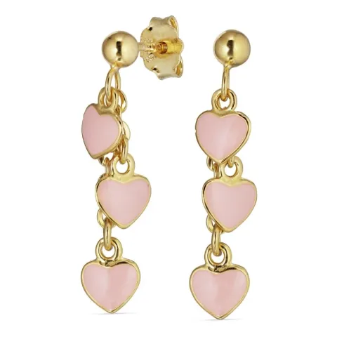 verzamelmonster lavendelkleurige hart oorbellen in verguld sterlingzilver