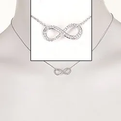 infinity zirkoon hanger met ketting in zilver