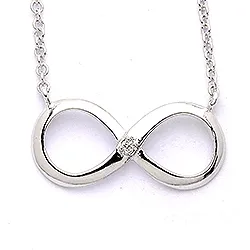 Infinity zirkoon ketting met hanger in zilver