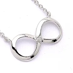 Infinity zirkoon ketting met hanger in zilver