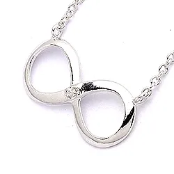 Infinity zirkoon ketting met hanger in zilver