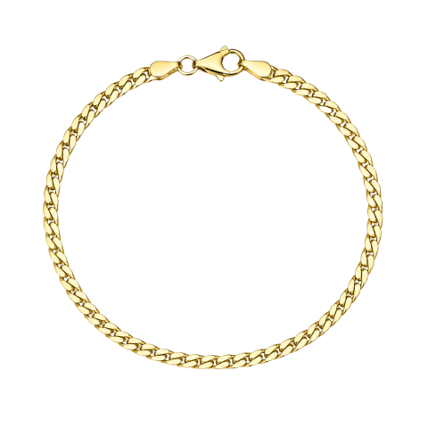 BNH pantserarmband in verguld sterlingzilver 17 cm x 2,7 mm