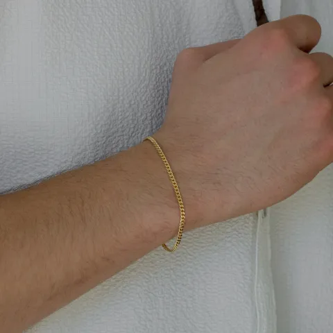 BNH pantserarmband in verguld sterlingzilver 18,5 cm x 2,7 mm