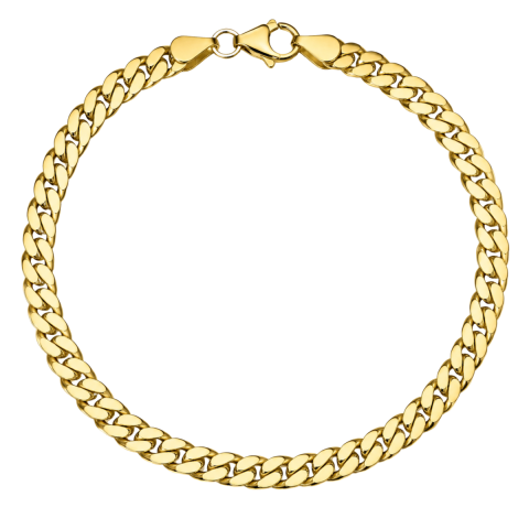 BNH pantserarmband in verguld sterlingzilver 18,5 cm x 5,4 mm