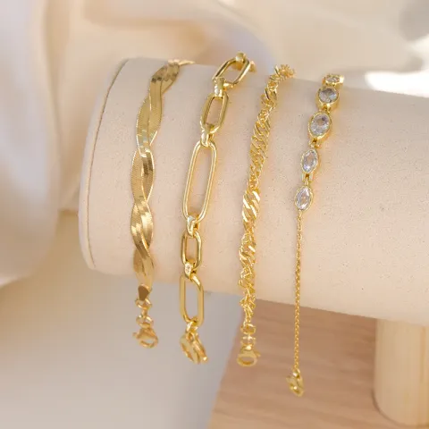 BNH singapore armband in 8 karaat goud 18,5 cm x 3,5 mm