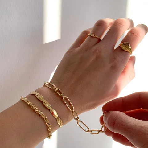 BNH singapore armband in 8 karaat goud 18,5 cm x 3,5 mm