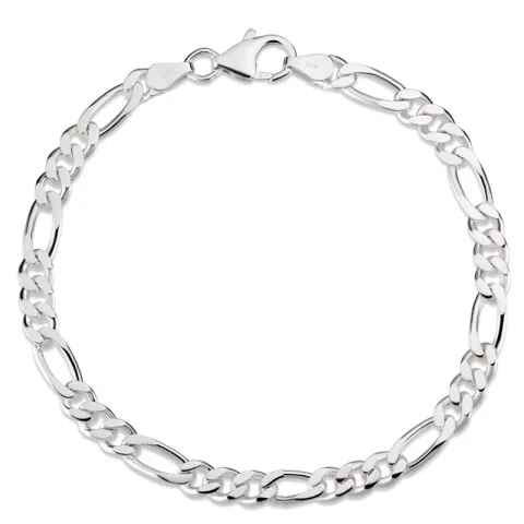 figaro armband in zilver 18,5 cm x 10,8 mm