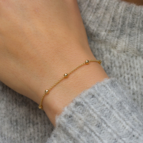 BNH Anker ronde armband M. bolletje in 8 karaat goud 17 cm x 1,3 mm