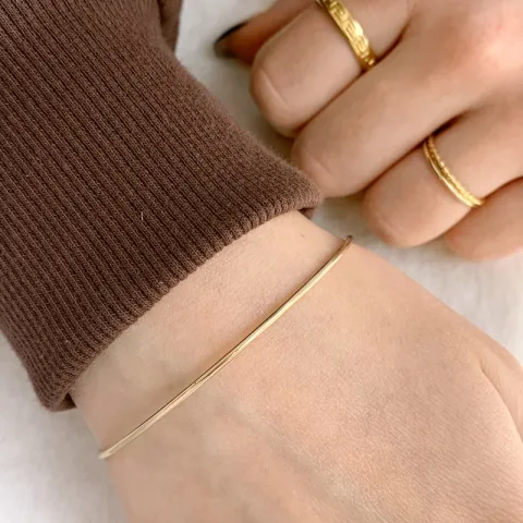 2 mm massief BNH armband in 14 karaat goud