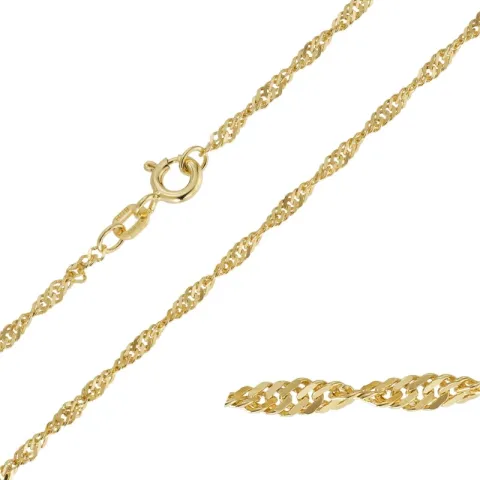 BNH singaporeketting in verguld sterlingzilver 55 cm x 2,3 mm
