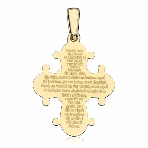 17 x 20 mm dagmarkruis met onze vader in verguld sterlingzilver