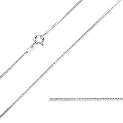 Facetgeslepen bnh slangenketting in 14 karaat witgoud 42 cm x 1,0 mm