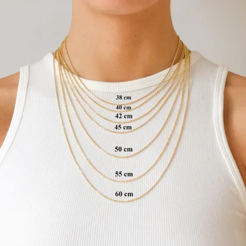 BNH Anker facet ketting in 8 karaat goud 38 cm x 1,4 mm