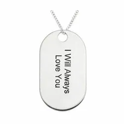 Dogtag Naamkettingen met hanger in zilver