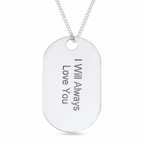 Dogtag Naamkettingen met hanger in zilver