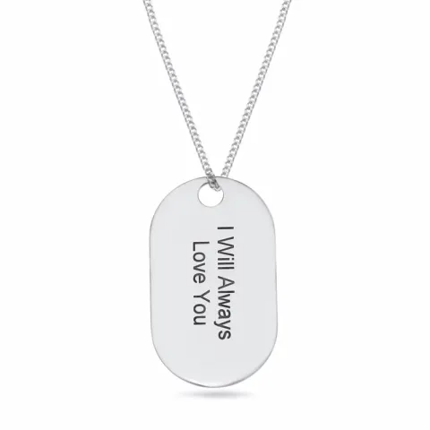 Dogtag Naamkettingen met hanger in zilver