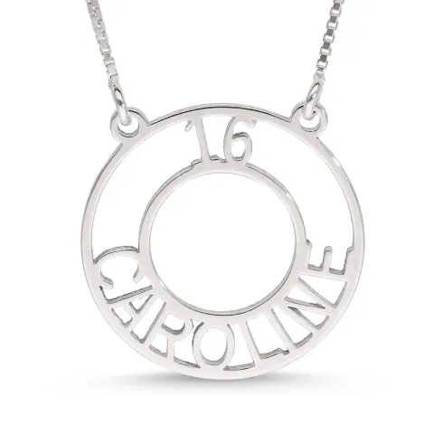 Naamkettingen met hanger in zilver