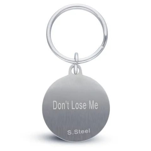 25 mm rond sleutelhanger in staal - My Letter