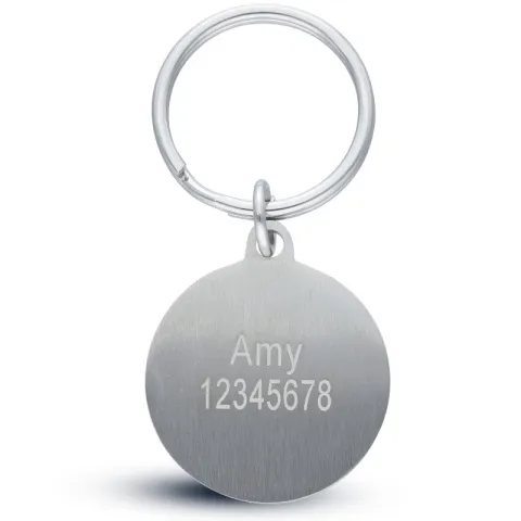 25 mm rond sleutelhanger in staal - My Letter