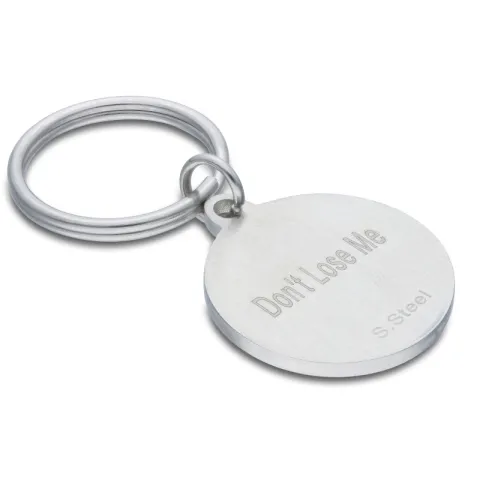 25 mm rond sleutelhanger in staal - My Letter